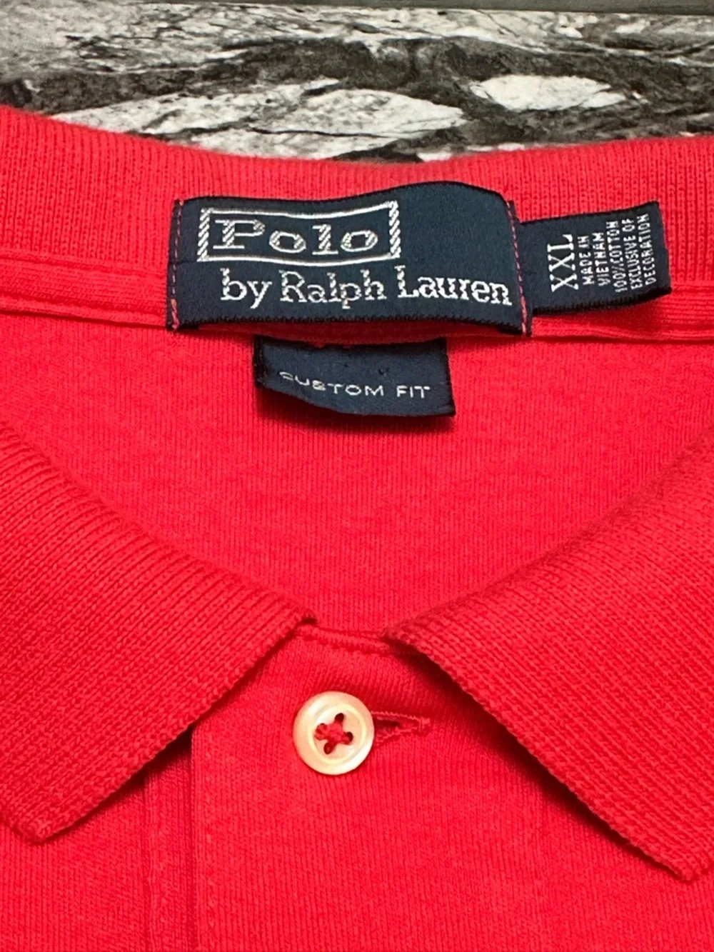 Ralph Lauren Red Polo Shirt with Blue  Logo XXL